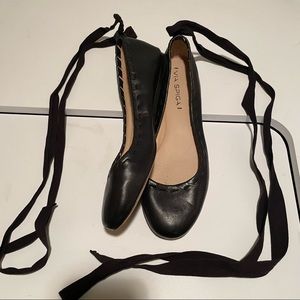 Ankle-wrap ballet flats
